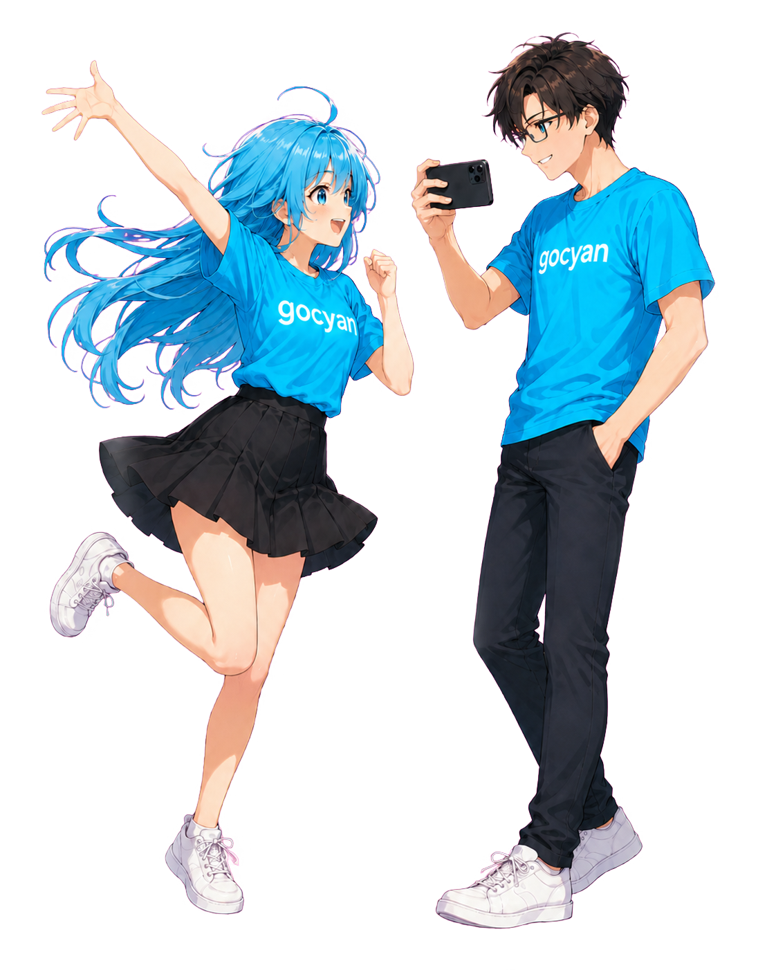 Edgy anime boy character with transparent background